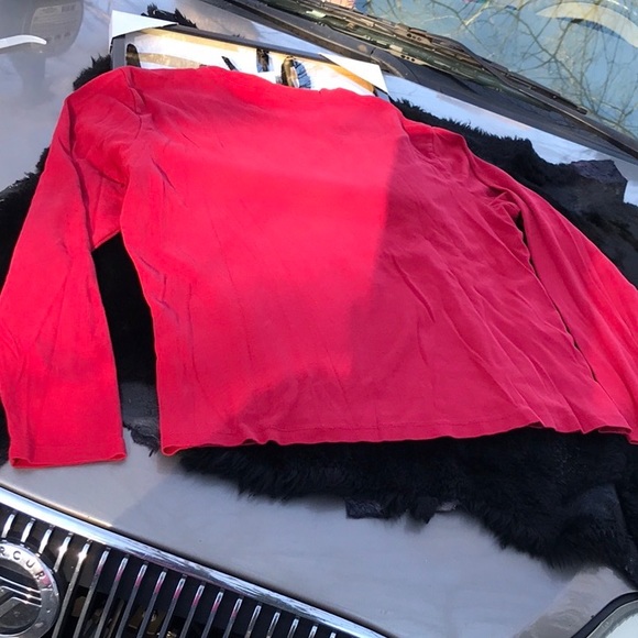 Gap Red Long Sleeves logo Tee XXL Round Neckline - Picture 12 of 12